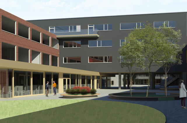 Achteraan blok A dag