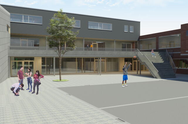 Vooraan blok B dag