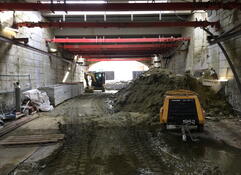 zicht op werf tunnel