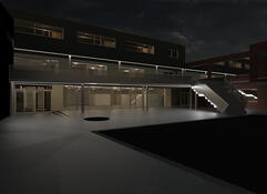 Vooraan blok B nacht